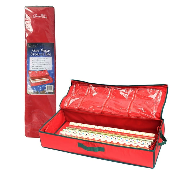 Wrapping Paper Storage Bag- Heavy Duty Christmas Gift Wrap Box with