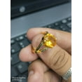 thumbnail image 5 of Natural Certified 7 Ct Yellow Sapphire / Pukhraj 925 Sterling Silver 14K Goldplated Astrological Purpose Ring Handmade Ring For Man & Woman, gift for her, 5 of 5