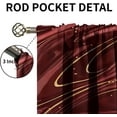 thumbnail image 4 of Thermal Insulated Room Darkening Window Curtains, Luxurious Wine Red Blackout Curtains, Door Curtains for Door Window with Geometric Gold Stripes for Bedroom Living Room Playroom-W42xL63in, 4 of 6