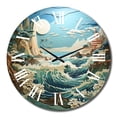 thumbnail image 2 of Designart "Coastal Papercut" Nautical & Beach Oversized Wall Clock, 2 of 6