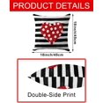 thumbnail image 4 of Valentine''s Day Pillow Cover 18x18 Inch - Sparkling Red Heart with Black & White Striped Design - Chic Romantic Cushion Case for Home, Sofa, and Couch Decor, 4 of 6