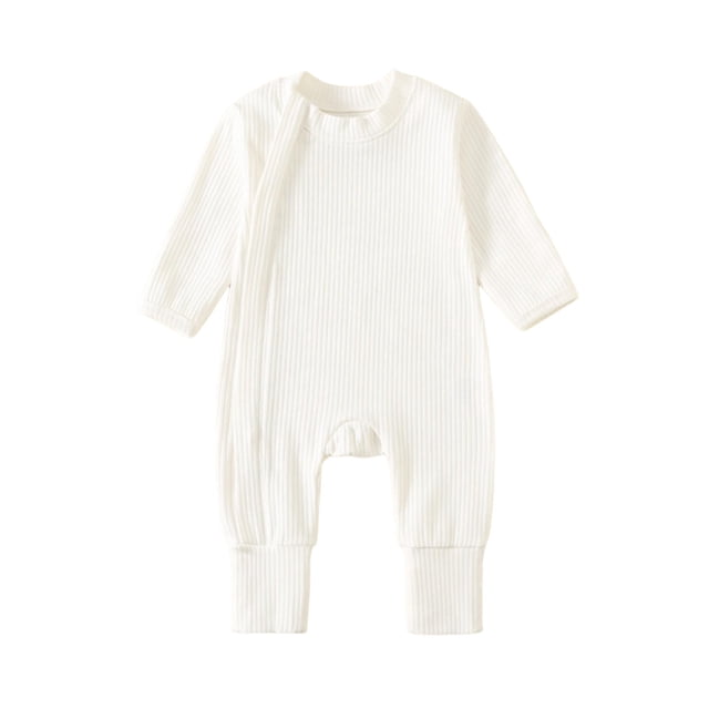 Barboteuse d'Été pour Bébé Garçon Manches Courtes Col Rond Combinaison Unie 95 % Polyester 5 % Spandex