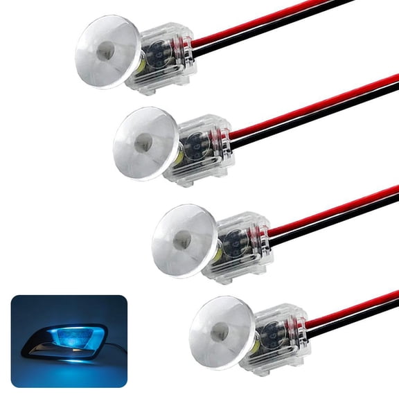 4-Pack 12V Car Door Handle Ambient LED Lights, 0.2W Mini Interior Courtesy Lamps, Ice Blue