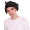 thumbnail image 2 of HPO Adult Men's Short Black Retro Cartoon Fred Caveman Fun Wig, Perfect for Your Halloween & Cosplay, 2 of 9