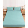 thumbnail image 2 of Twin Sze Fitted Sheet Set - Pure Mint Green 2 Piece Bedding Sets 16" Deep Pocket Fitted Sheet with 1 Pillowcase, Modern Solid Color Minimalist Art Brushed Microfiber Hotel Luxury Bed Sheets, 2 of 9
