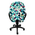 thumbnail image 3 of Grunge Office Chair Slipcover, Vintage Pattern with Worn out Retro Rhombuses Background Colorful Abstract Shapes, Protective Stretch Decorative Fabric Cover, Standard Size, Multicolor, by Ambesonne, 3 of 5