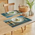 thumbnail image 5 of BCIIG Light Blue Nature Ocean Table Mat Linen Burlap Washable Double-Deck Heat Insulation for Dining Table Kitchen Table Set of 4 18x12in, 5 of 8
