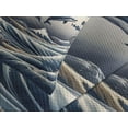 thumbnail image 3 of Ambesonne Fish Quilted Bedspread Set 3 Pcs, Ukiyo-e Waves Marine Animals, Queen Size, Sea Blue and Pearl, 3 of 4
