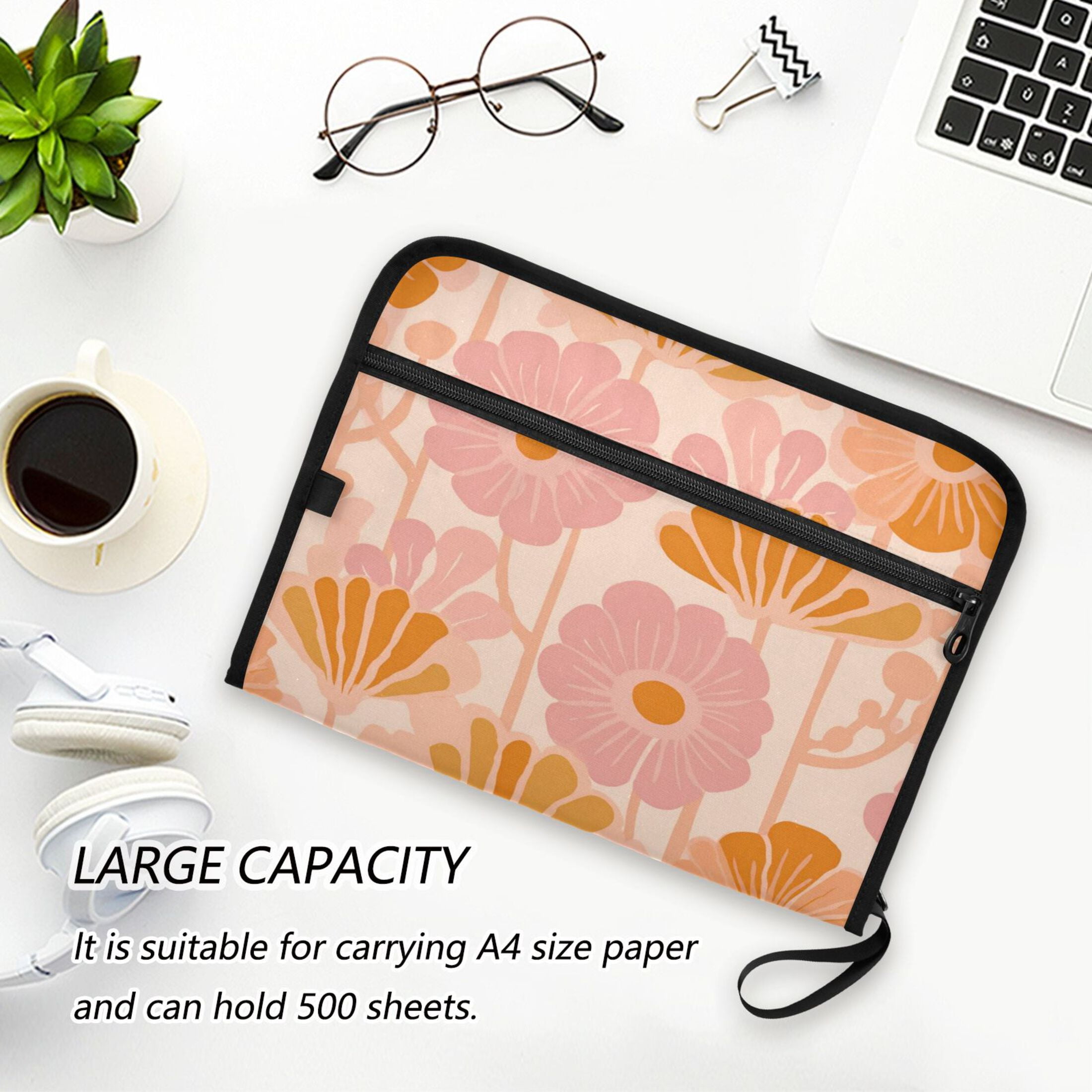 Expandable Folder with Colored Tabs, Desktop Folding Folder for Organizing Files by Category, with 13 Pockets, Suitable for Office Use Modern Wallpaper Patterns