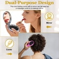 thumbnail image 4 of 2 Pcs Cepillo de Cabello Plegable, Mini Cepillo de Cabello con Espejo, Peine de Viaje Ovalado Portátil para Mujeres y Niñas, Maquillaje de Viaje, Azul, 4 of 7