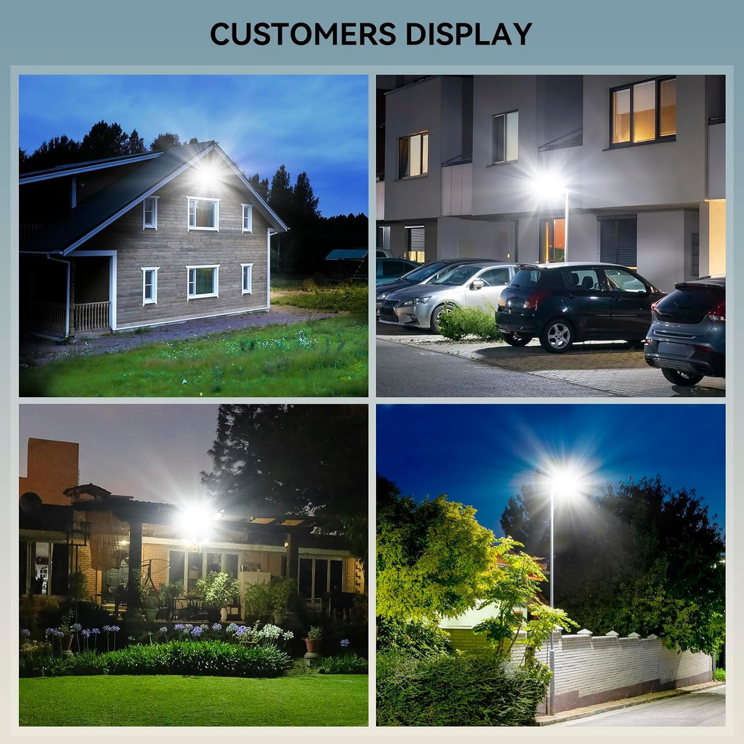 Adewalk 2 Pack Solar Lights Outdoor, 6500K Solar Flood Lights Outdoor, IP66 Waterproof Solar Street Lights with Motion Sensor and Remote Control for Dusk-to-Dawn Illumination