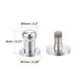 thumbnail image 2 of 5 Set 5mm Solid Brass Round Head Stud Screw Rivets for DIY Leather Belt Wallet Handbag Decoration, Silver Tone, 2 of 5
