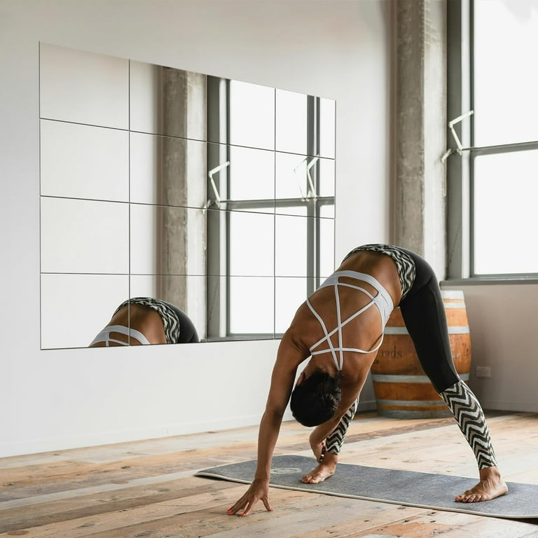 Home Gym Mirror Tiles Large Workout Mirrors for Home Gym Square Mirror Glass 16x12 16PCS Large Full Body Mirror for Gym Wall Mirror for Garage Bedroom Bathroom Glass 16 x12 16PCS Walmart