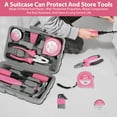 thumbnail image 4 of CUITING Ensemble d'Outils Ménagers Trousse d'Outils de Réparation pour la Maison Rose Ensemble d'Outils pour Femmes avec Étui Acier Rose 3,19 Lb 37 Pcs, 4 of 7