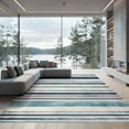 thumbnail image 2 of ODIKA 8'x10' Ultra-Soft Area Rug, Striped Boho Vintage Colorblock Distressed Pinstripe Border Bands None Washable, Bare feet friendly, Silk-Touch for Bedroom, Under Sectional, 2 of 7