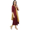 thumbnail image 3 of Atasi Women's Maroon A-Line Straight Salwar Suit With Dupatta Casual Dress - 4, 3 of 6