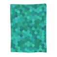 thumbnail image 1 of Green Pixel Honeycomb Pattern Throw Blanket, Super Soft Anti-Pilling Flannel Bed Blankets, 50"x40", 1 of 8