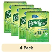 (4 pack) Benefiber Plant-Based Prebiotic Fiber Supplement, Clear and Taste-Free, 28 Stick Packs, 0.14 oz Each