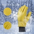 thumbnail image 2 of Men s Winter Work Gloves Windproof Insulated Cowhide Leather with Warm Protection Reinforced Anti-slip for Driving Operations, 2 of 8