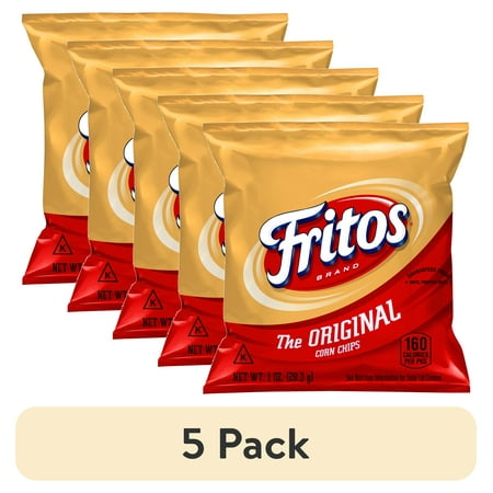 (5 pack) Fritos The Original Flavored Corn Chips Snack Chips, 1oz Bag
