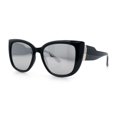 thumbnail image 5 of Womens Oversize Diva Luxury Fashion Cat Eye Designer Style Sunglasses [Black - Silver Mirror], 5 of 8