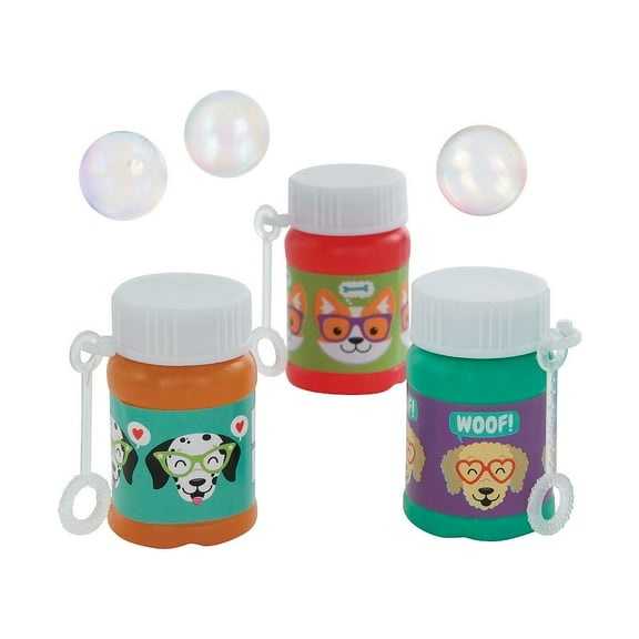 Dog Party Mini Bubble Bottles, Toys, Birthday, 24 Pieces