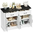 thumbnail image 2 of Homfa Farmhouse Kitchen Buffet Cabinet, 2 Large Drawers & 4 Doors Wood Sideboard Storage Cabinet for Living Room, Black+White, 2 of 7