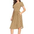 thumbnail image 3 of Aiyino Women's Short Sleeve Polka Dot Casual Dress Pleated Loose Flowy Midi Dress With Pocket, 3 of 6