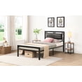 thumbnail image 2 of PAPROOS Twin Metal Bed Frame, Sturdy Steel Platform Bed Frame with Modern Black Design, No Box Spring Needed, Noise-Free Support, Easy Assembly for Bedroom, 2 of 12