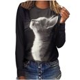 thumbnail image 1 of Pntutb moda mujer cuello redondo manga larga camiseta otoño estampado blusa suelta tops PNTUTB Pntutb-5108, 1 of 3