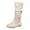 Beige, variant on Xfvqtps Womens Slouch Boots Flat Mid Calf Side Zipper Almond Toe Wide Calf Suede Casual Commute Boots Black