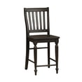 thumbnail image 5 of Pemberly Row Traditional Wood Slat Back Counter Chair in Brown (Set of 2), 5 of 8