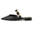 thumbnail image 4 of YDN Women Graceful Pointed Clossed Toe Slip On Mules Chain Strap Low Heel Sandals Casual Dressy Indoor Shoes Size 12 Black, 4 of 5