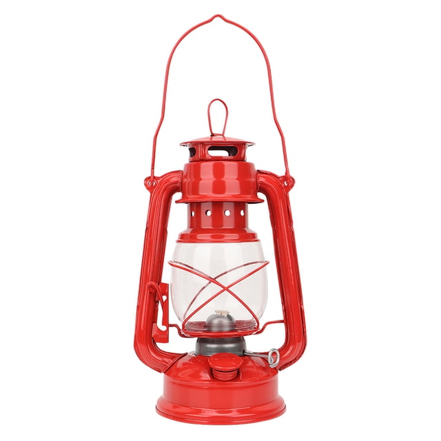 Lámpara de queroseno vintage, lámpara de hierro, lámpara de aceite, decoración para fiestas, pubs, regalo (rojo)