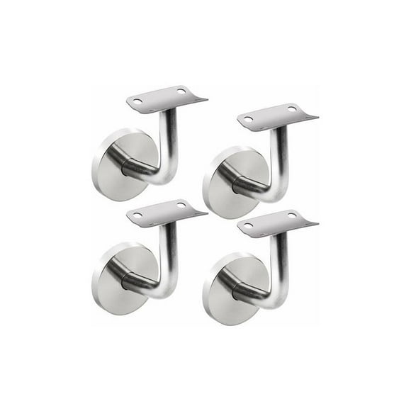 304 Stainless Steel Handrail Bracket for Staircase Railing Wall Mount Wooden Railing Silver (4 Pieces)