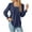 Navy, variant on qolati Women's Dressy Casual Ruffle Long Sleeve Tops Trendy Solid Color Square Neck Pleated Front Tunic Shirts Elegant Loose Fit Flowy Boho Blouse