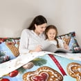 thumbnail image 5 of Manfei Kawaii Monogrammed V Bedding Comforter Set 7pcs for Kids, Winter Snowflake Queen Bedding Sets, Merry Christmas Reversible Queen Sheet Sets, Breathable Home Decor, 5 of 8