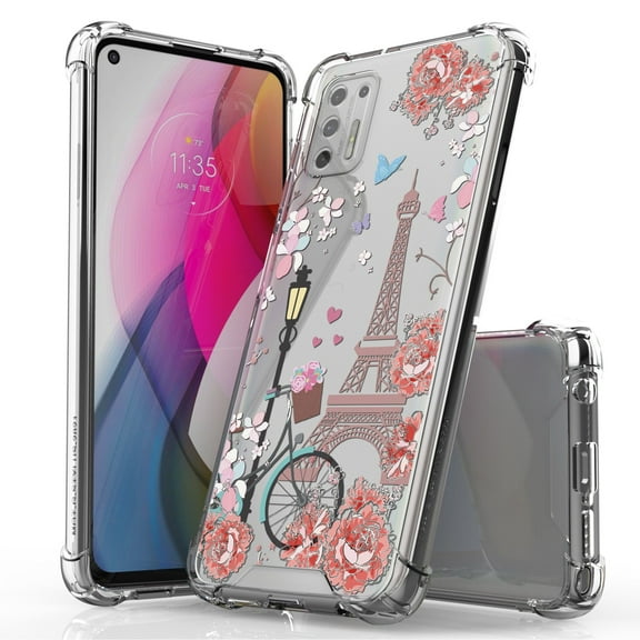 ANJ  Hybrid Slim Hard Back Cover Case Flexible Bumper for Motorola Moto G Stylus 2021 - Paris Je'taime