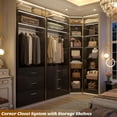 thumbnail image 4 of Homieasy 3-Piece Closet Organizer System with 6 Drawers & 10 Shelves, 1500LBS Heavy Duty L-Shaped/I-Shaped Walk-In Closet Storage for Bedroom, Entryway & More,Black, 4 of 7