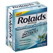 6 Pack Rolaids Antacid Heartburn Soothers Wintermint 36 Lozenges each