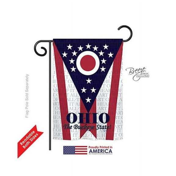 58175 States Ohio 2-Sided Impression Garden Flag - 13 x 18.5 in.
