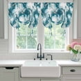 thumbnail image 4 of White Dark Green Marble Tie Up Curtains 45 Inches Long, Kitchen Window Curtains Over Sink, Modern Abstract Art Marble Crack Small Window Curtains Shade Balloon Curtains Valances for Bedroom 34"x45", 4 of 8