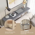 thumbnail image 4 of Hassch 59"L Modern Entryway Console Table, Concrete-Textured MDF Top & Solid Pine Frame, Wood Sofa Table for Living Room Bedroom, Gray, 4 of 10