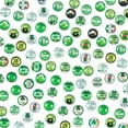 thumbnail image 3 of 120pcs 12mm Green Glass Cabochons 30 Style Lucky Tiles Half Round Dome Cabochon Irish Cabochons Mosaic Tile for Christmas St. Patrick”s Day Photo Pendant Jewelry Making, 3 of 9