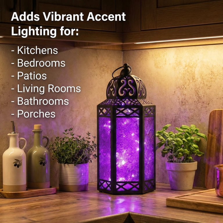 Vela Lanterns Large Moroccan Style Candle Lantern with LED Lights