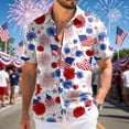 thumbnail image 2 of Leey-World Men's 250 Anniversary Shirts Hawaiian Shirt for Men Patriotic Short Sleeve Button Down Shirt, Independence Day Gifts(Red,XL), 2 of 8
