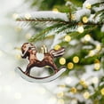 thumbnail image 5 of HomeDM 6Pcs Christmas Rocking Horse Plastic Ornaments Hanging Pendant for Christmas Tree Decorations Keepsake Gifts for Women Men Holiday Party Decor Coffee 3.15"x2.36", 5 of 7