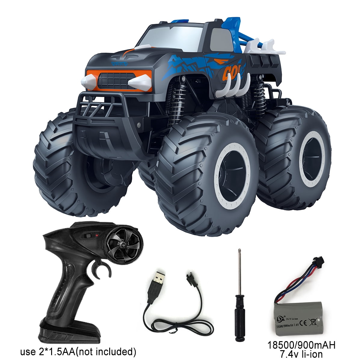 Truck Toys 1:16 Waterproof Monster Rc Cars 2.4 Ghz Amphibious Remote Control Car 4wd all Terrain Off-Road Pickup Trucks for Boys & Girls Kids Gifts Presents