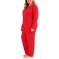 thumbnail image 3 of Diufon Plus Size Pajamas for Women Set Long Sleeve Soft Comfy Crewneck Tops and Pants 2 Piece Casual Home Sleepwear, 3 of 10