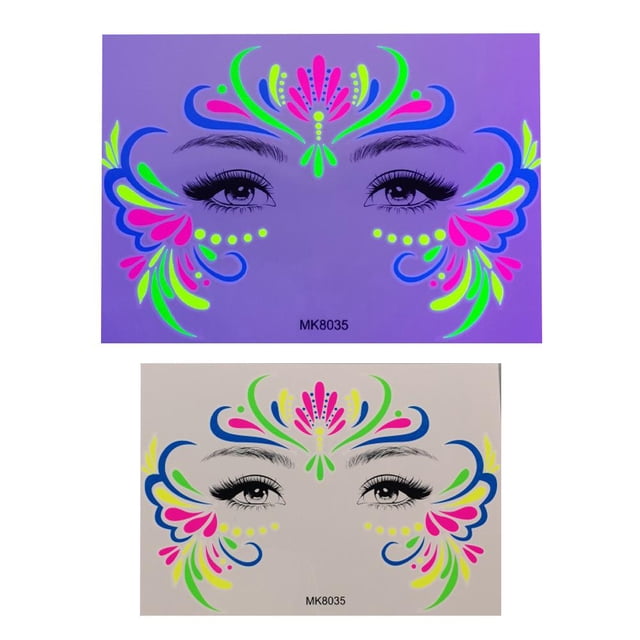 SharkTRUE Glowing Princess Face & Body Paint: Safe, Waterproof, Long-Lasting, Easy-Use Tattoo Effect for Kids' Fun